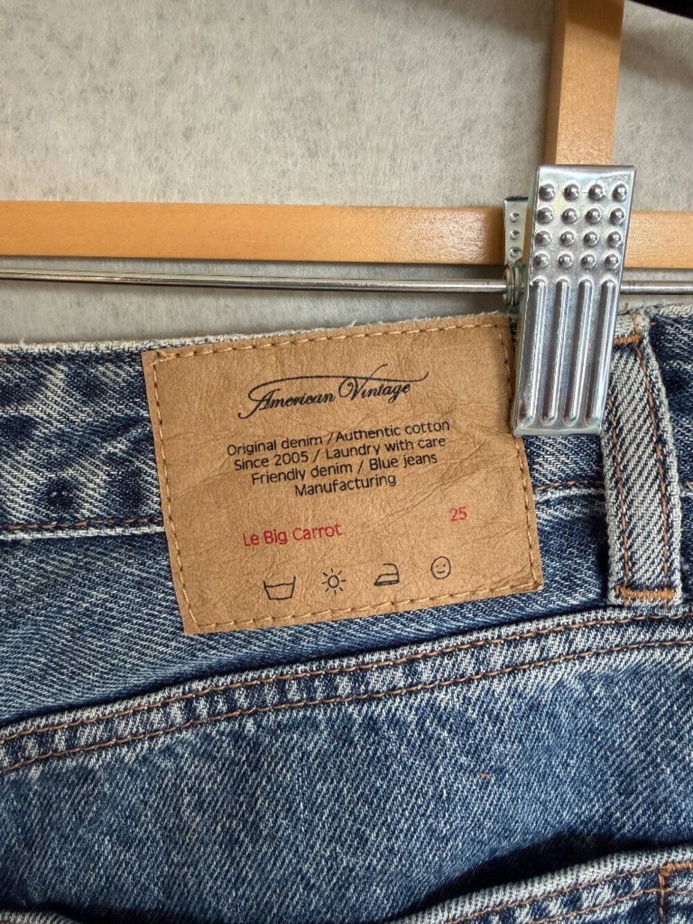 American Vintage Blue Denim Jeans- Le big carrot - 25 - Picture 3 of 4